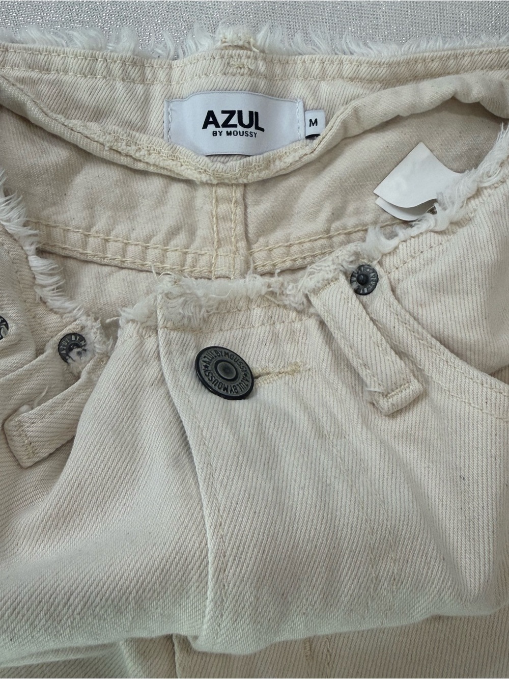 Wide Leg Cotton Panel Jeans in Cream Womens Size Medium Boho, Indie, 90s, Y2K - Picture 5 of 7